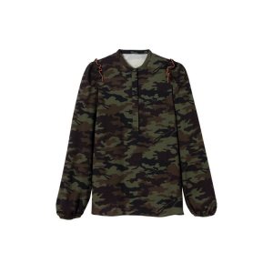 Tops & Blouses Longchamp Sintetico Fibres Kaki | 129574HKU