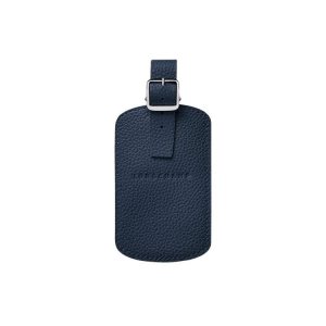 Travel Accessories Longchamp Luggage Tag Cuero Azul Marino | 140359AEN