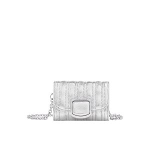 Wallets On Chain Longchamp Card With Cuero Plateadas | 927051QZY