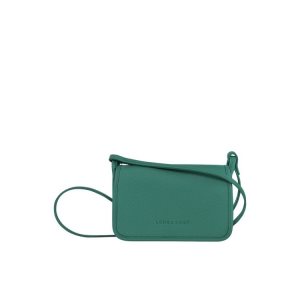 Wallets On Chain Longchamp On Cuero Gris Verde | 246870BJN